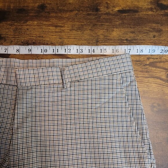 Tommy Hilfiger Trouser Pants Size 34x30 Micro Check Beige Blue White Preppy - Picture 6 of 10